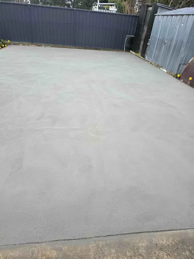 Freshly poured and finished concrete slab project completed by Howe Civil Manawatu.
